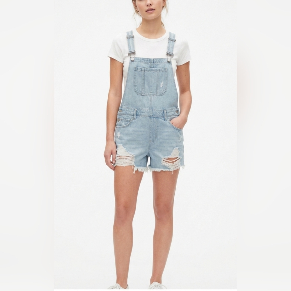 ( Offer $12) Women's Light Blue Denim Overalls Waist 16